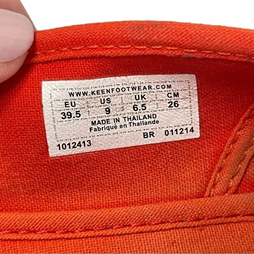 KEEN Cortona Wedge Shoes Womens 9 Orange Peep Toe Casual Comfort 1012413